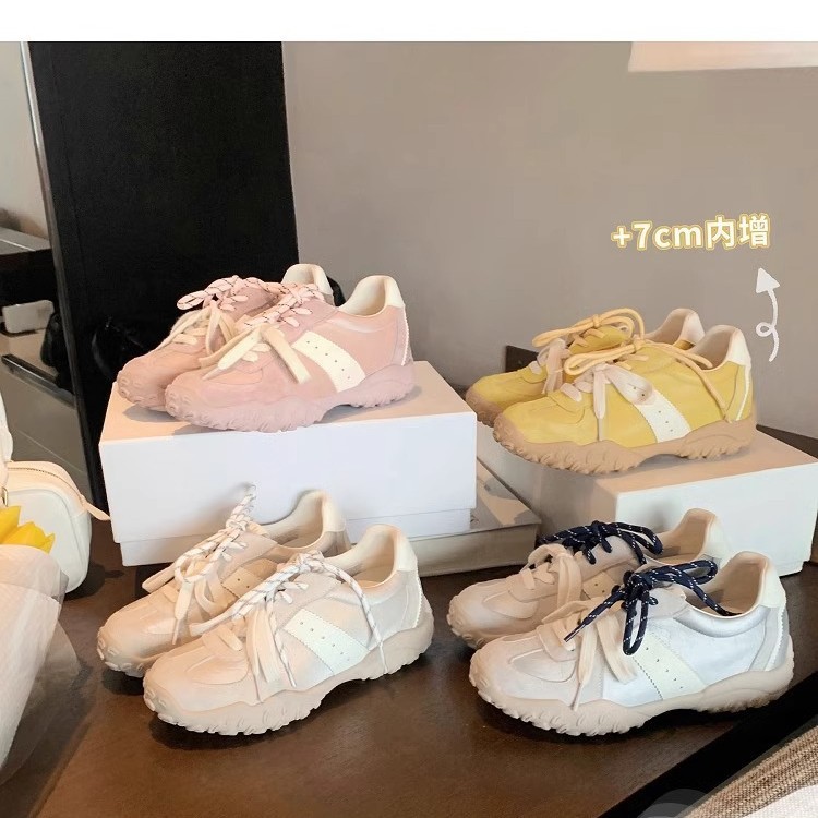 Grape Mom studiolee aumenta en 7cm ~ Zapatos de papá deportivos con cordones de punta redonda