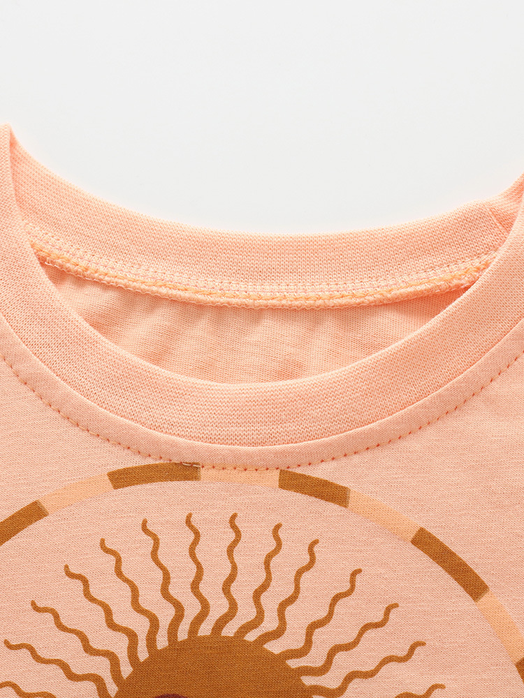 Trajes de niñas malwee transfronterizos de verano nuevos niños europeos y estadounidenses cuello redondo manga corta encantador conjunto de impresión de dos piezas