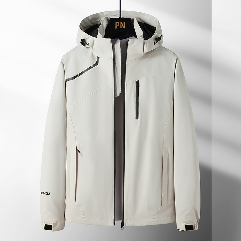 Primavera de una sola capa delgada concha blanda de asalto hombre impermeable a prueba de viento chaqueta al aire libre chaqueta de montaña transmisión en vivo