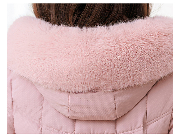 Women's Mid-length Down Jacket With Fur Collar Slim Fit Winter Coat_voghion.com