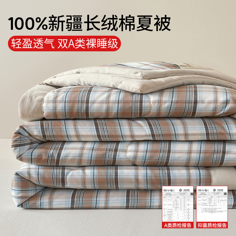 Edredón de verano de algodón de Xinjiang Edredón de aire acondicionado Edredón fresco de verano edredón fino dormitorio individual cama doble edredón núcleo lavable a máquina