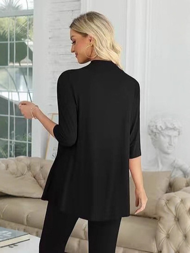 European and American hot women's clothing wish spring and autumn new hot selling pure color cardigan top
