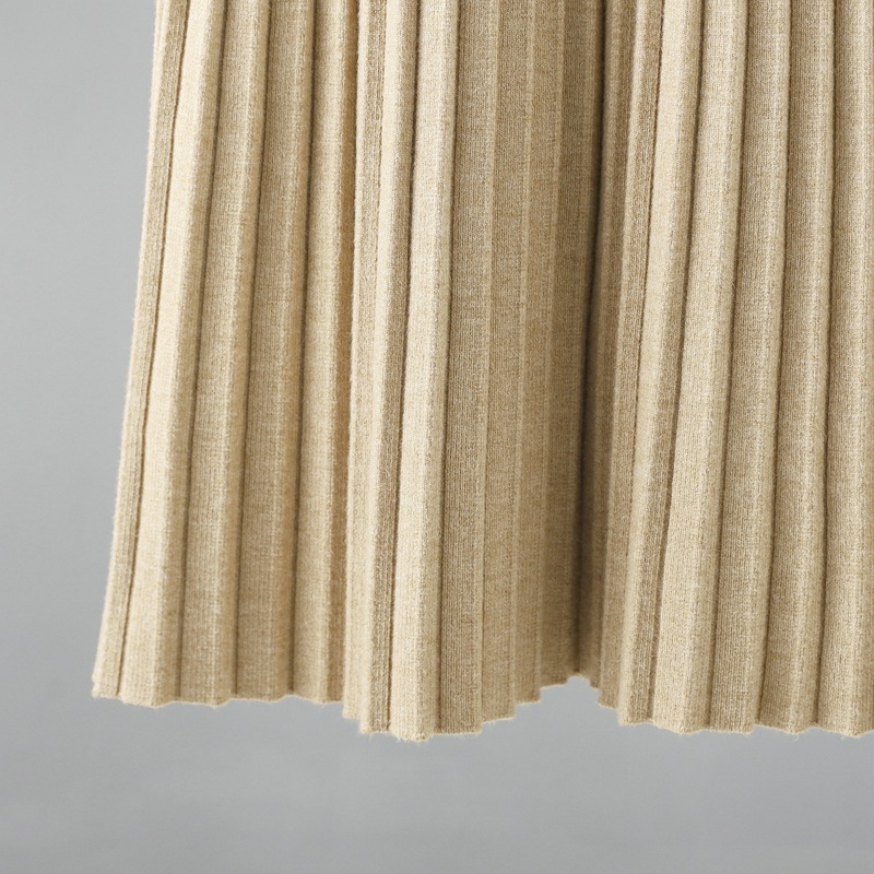 Autumn Winter Dress Solid Color Half Collar Thick below the Knees Mid Length Tight Waist Dress Soft Soft