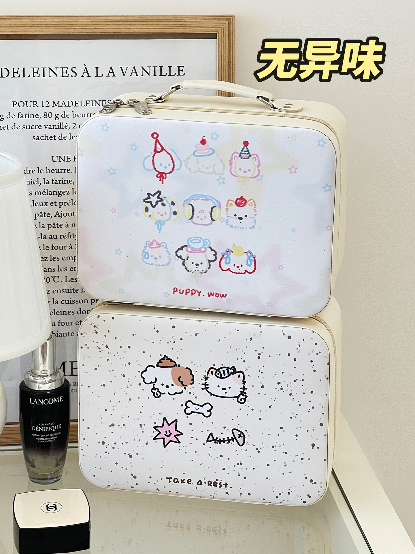 2025 nueva bolsa de cosméticos de gran capacidad para mujer portátil linda caja de cosméticos con espejo maleta de viaje maleta