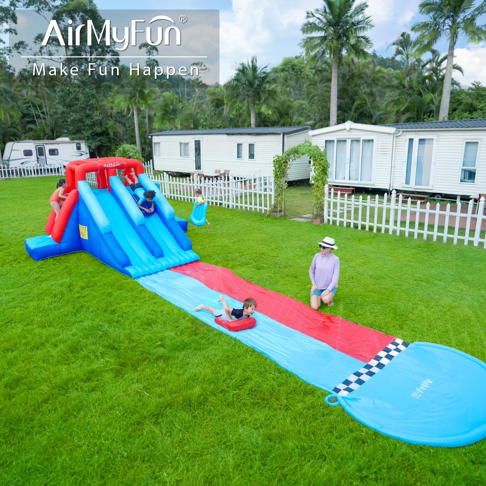 AMF | Tobogán de agua inflable para niños, castillo inflable con tobogán de agua para niños