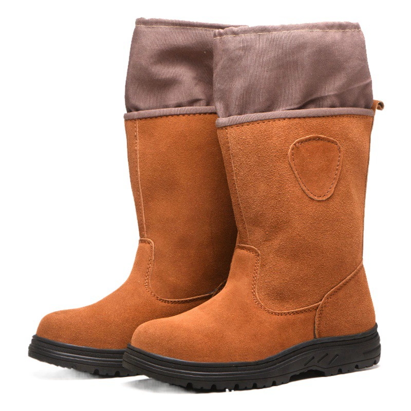 Защитные ботинки для нефтепромыслов с высоким голенищем, стальным подноском, противоскользящие, ударопрочные, водонепроницаемые, утолщенные, пылезащитные, для сварочных работ.