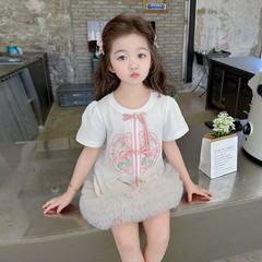 女童國風蓬蓬紗polo裙中大童2024新款洋氣時髦女孩裙子兒童連衣裙