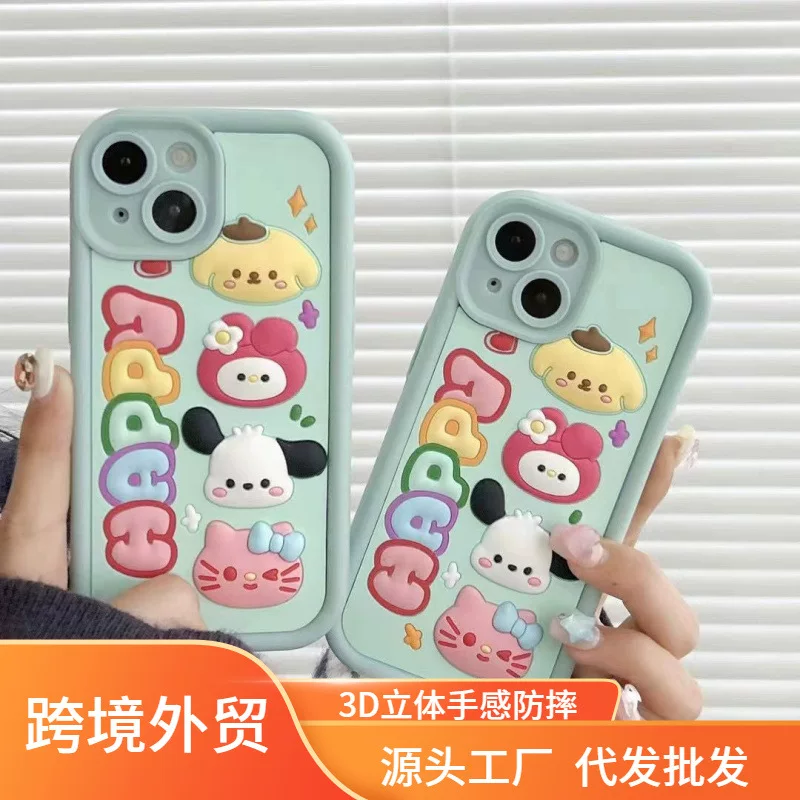 Apple, iPhone15, мультяшный трёхмерный силикон совместимый с iPhone15 Pro, чехол для телефона, iPhone14 Pro, 3D