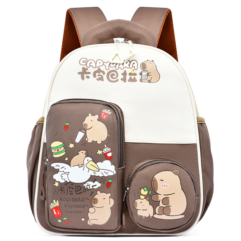 Mochila infantil Capibara caricatura niños mochila de jardín de infantes transpirable niñas mochila preescolar