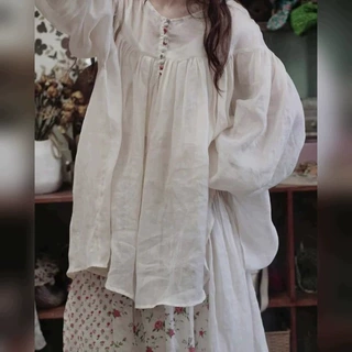 复古斜襟开叉长袖衬衫女2026新款洋气独特别致禅意新中式上衣女装