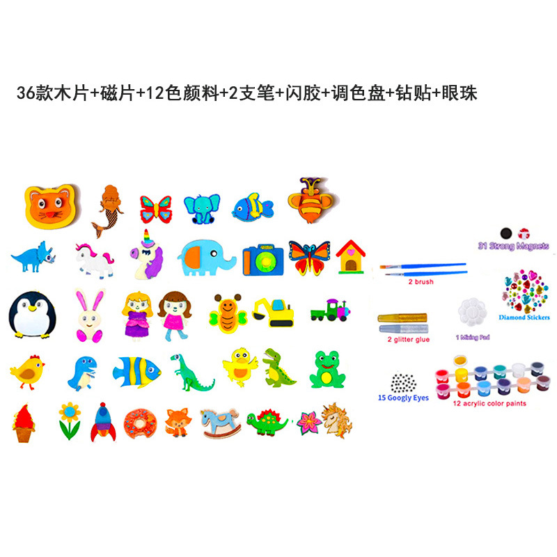 Imanes de Refrigerador Magnéticos, Manualidades para Niños, Regalos de Pintura Hechos a Mano, Imanes de Refrigerador de Madera Estéreo Magnéticos Suaves, Imán de Madera