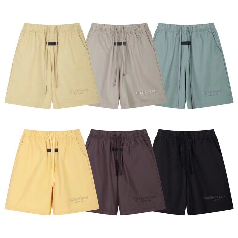 Essentials Hhh Multi-Line Heavyweight American Loose Fitness Nylon Woven Summer Quick-Drying Shorts for Men and Women Trendy