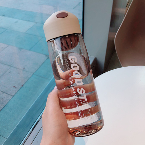 New plastic portable water cup with scale, large-capacity sports water bottle, fitness space cup for male and female students