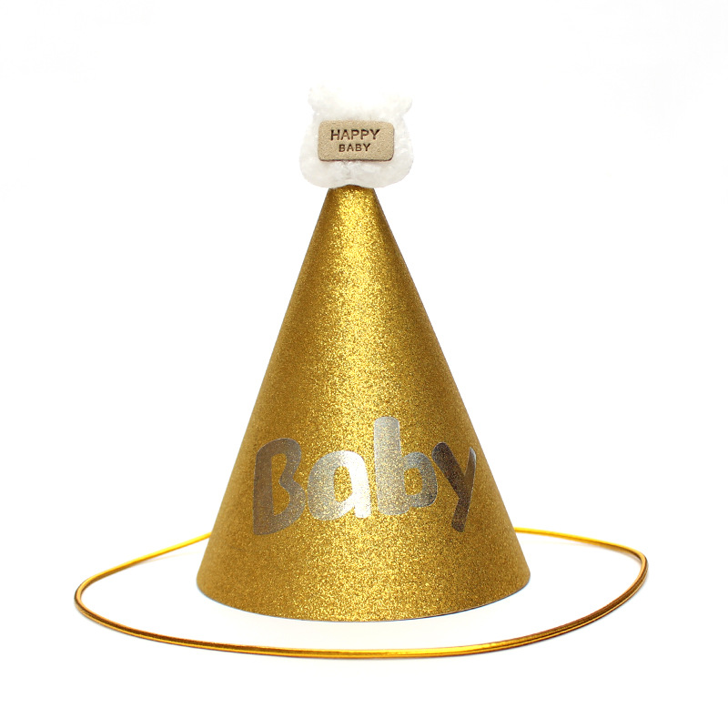 Sombreros de cumpleaños de embalaje independiente, sombreros de fiesta, sombreros de punta, sombreros de fiesta para bebés, sombreros de pastel