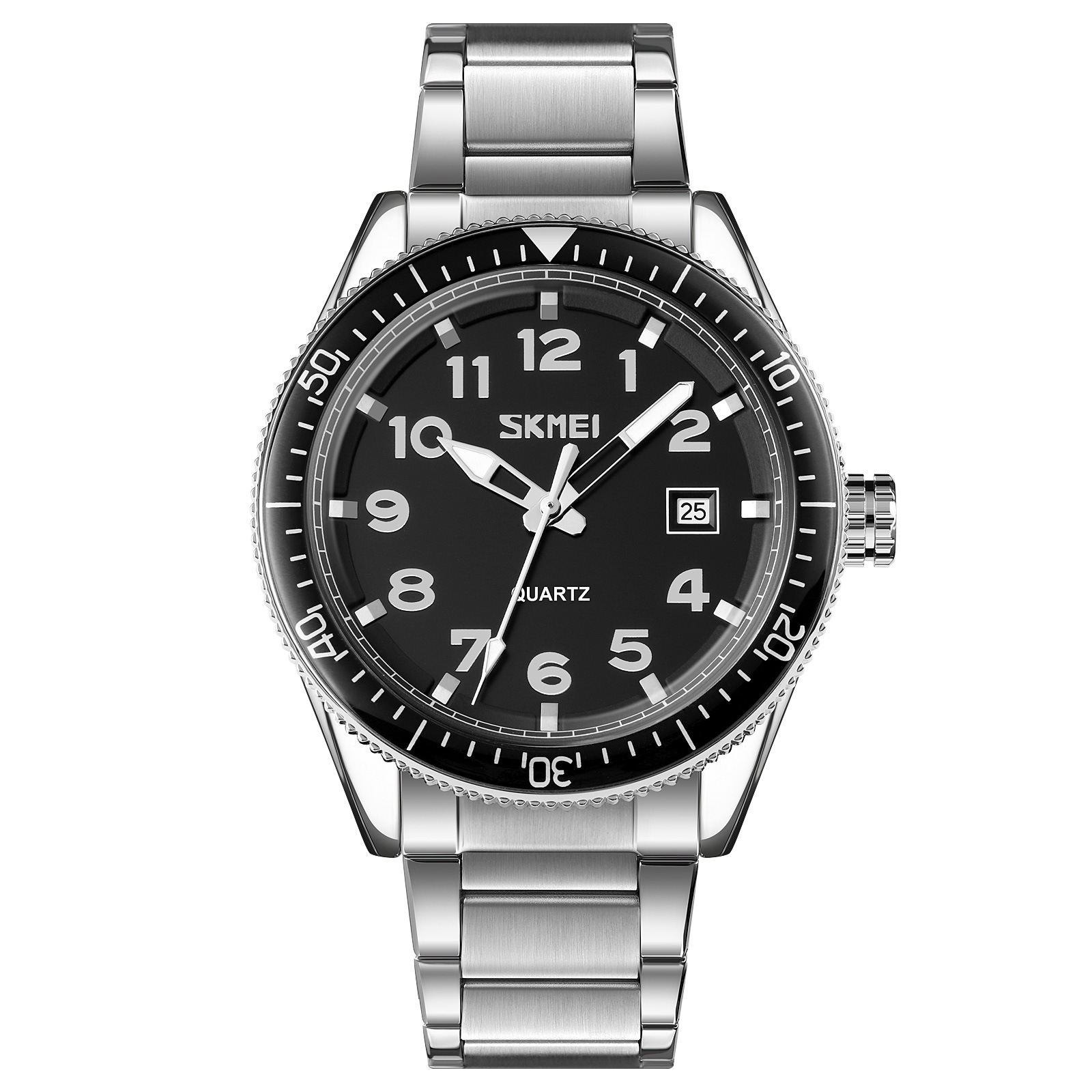 Momento de relojes de cuarzo para hombres ocio reloj de acero de negocios impermeable calendario único reloj fuente de fábrica al por mayor en stock