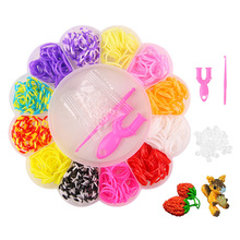 跨境花盘盒彩虹皮筋套装diy手链编织橡皮筋益智儿童玩具手作动脑