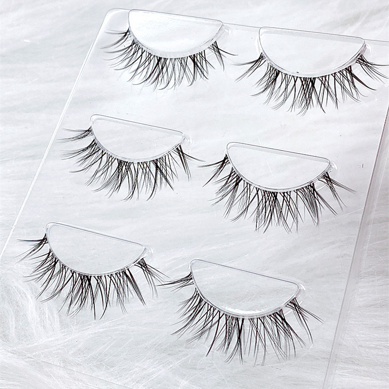 Tallo fino tallo transparente pequeño diablo pestañas postizas natural grueso gran simulación cruzada tallo suave maquillaje desnudo maquillaje tailandés transfronterizo C11