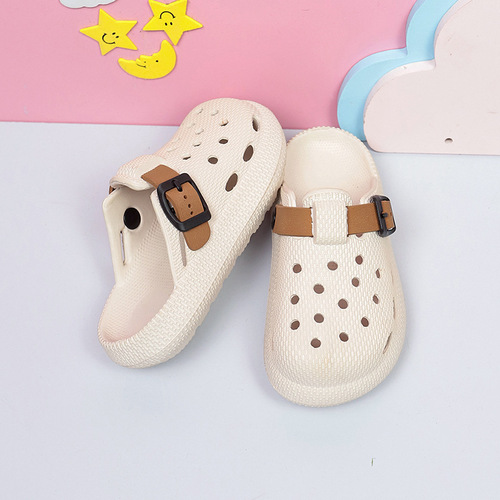 Children's Birkenstock Summer New Model Outerwear Thick Sole Super Soft Hole Shoes Breathable Anti-Slip Head Covered Shoes Slip-On Sandals