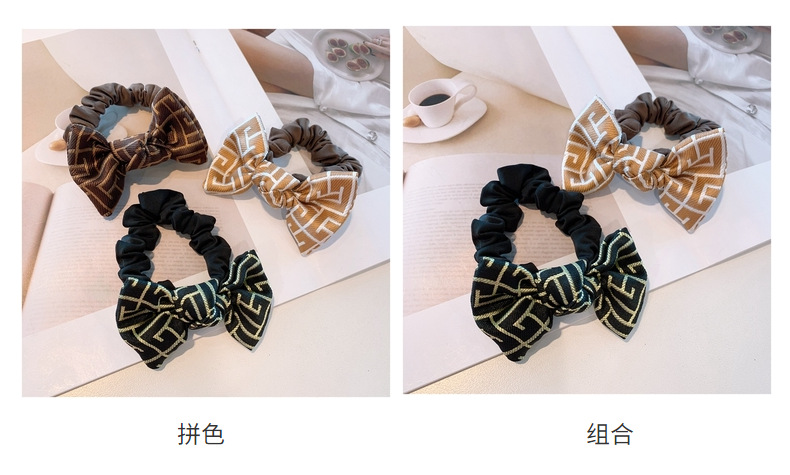Korea Retro Printed Cute Little Bowknot Hair Scrunchies display picture 29