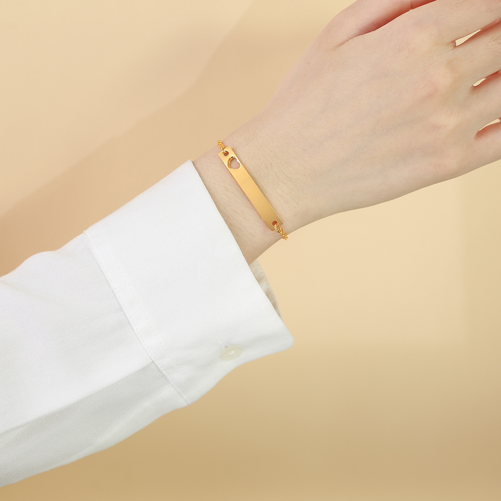 Fashion Heart Shape Stainless Steel Plating Bracelets 1 Piece