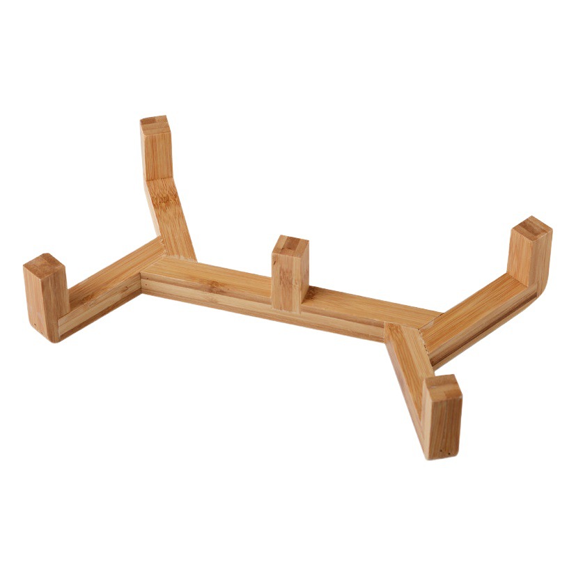 Soporte Elevado de Madera con Doble Tazón de Cerámica para Mascotas Ergonomico