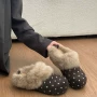 包头外穿新款波点拖鞋