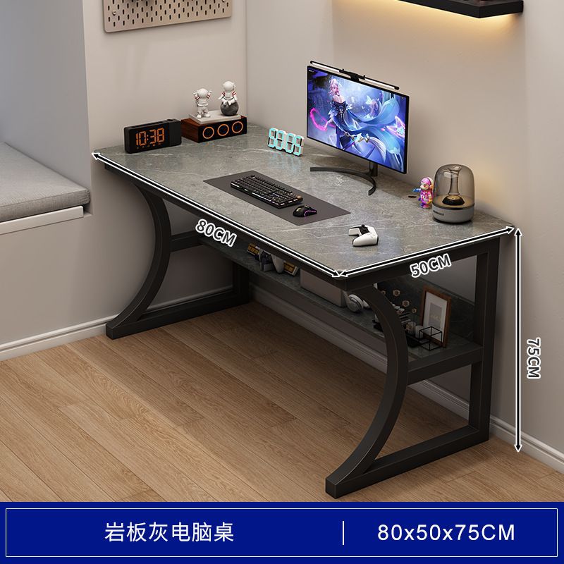 [테이블 밑 수납선반 포함] 슬레이트 그레이 80cm