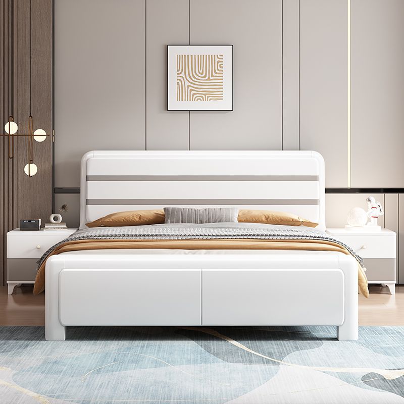 2025 New Modern Simple Master Bedroom Lacquered Pure Solid Wood Bed Frame 1.8m Double Bed Single Bed 1.5m