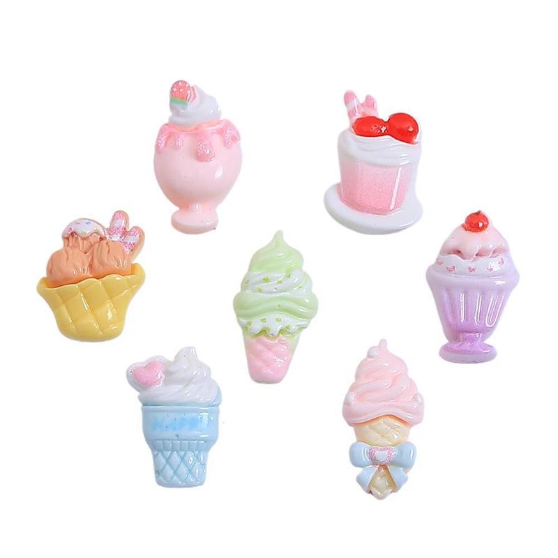 漫画ミニアイスクリーム食品おもちゃバスケット diy クリーム接着剤樹脂小物アクセサリーホール靴バックルジュエリー材料卸売|undefined