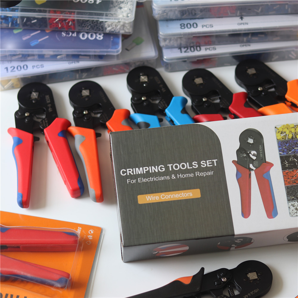 Suministro transfronterizo alicates de prensado manual multi-funcional ve1200pcs tubo tipo frío presión cableado terminal prensar alicates