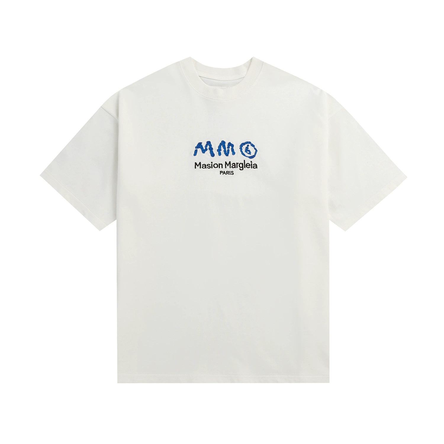 Maison Margiela 24SS коллекция MM6 цифровой узор круглый вырез мужской и женский модный бренд укороченный рукав футболка серия