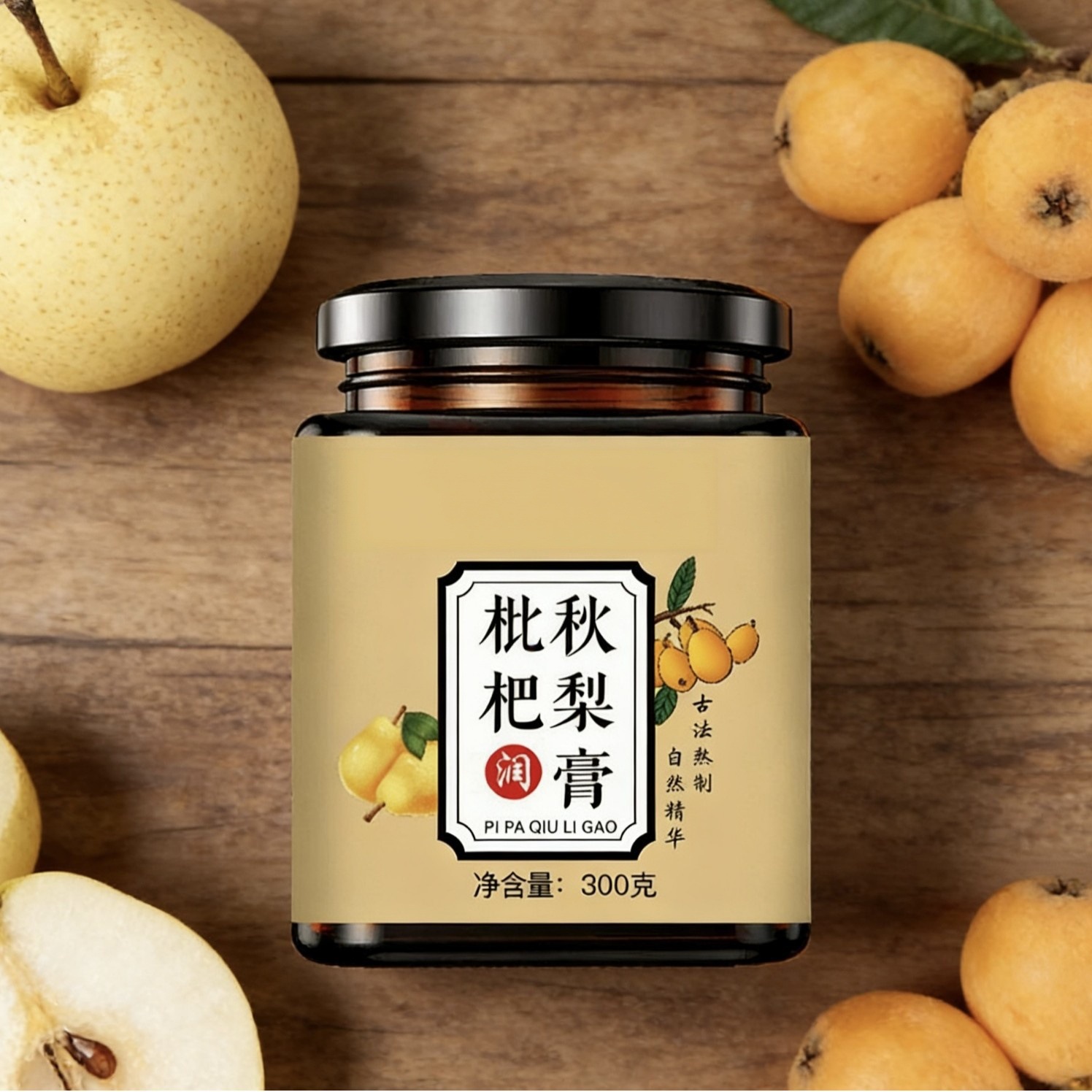 Loquat Autumn Pear Syrup Qiuli Gao 300g Honey Herbal Paste for Daily Drink Mixing overview