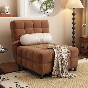 Cream Retro Single Foldable Sofa Bed Home Living Room Small Apartment Multi-Functional Retractable Dual-Purpose Lazy Sofa