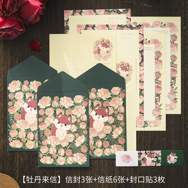 Greeting Card & Envelope Set, romantic fairy-tale designs, 8 motifs, DIY message stationery