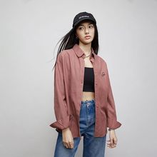 春秋季新款网红刺绣卡通工艺天丝牛仔长袖衬衣女宽松洋气上衣
