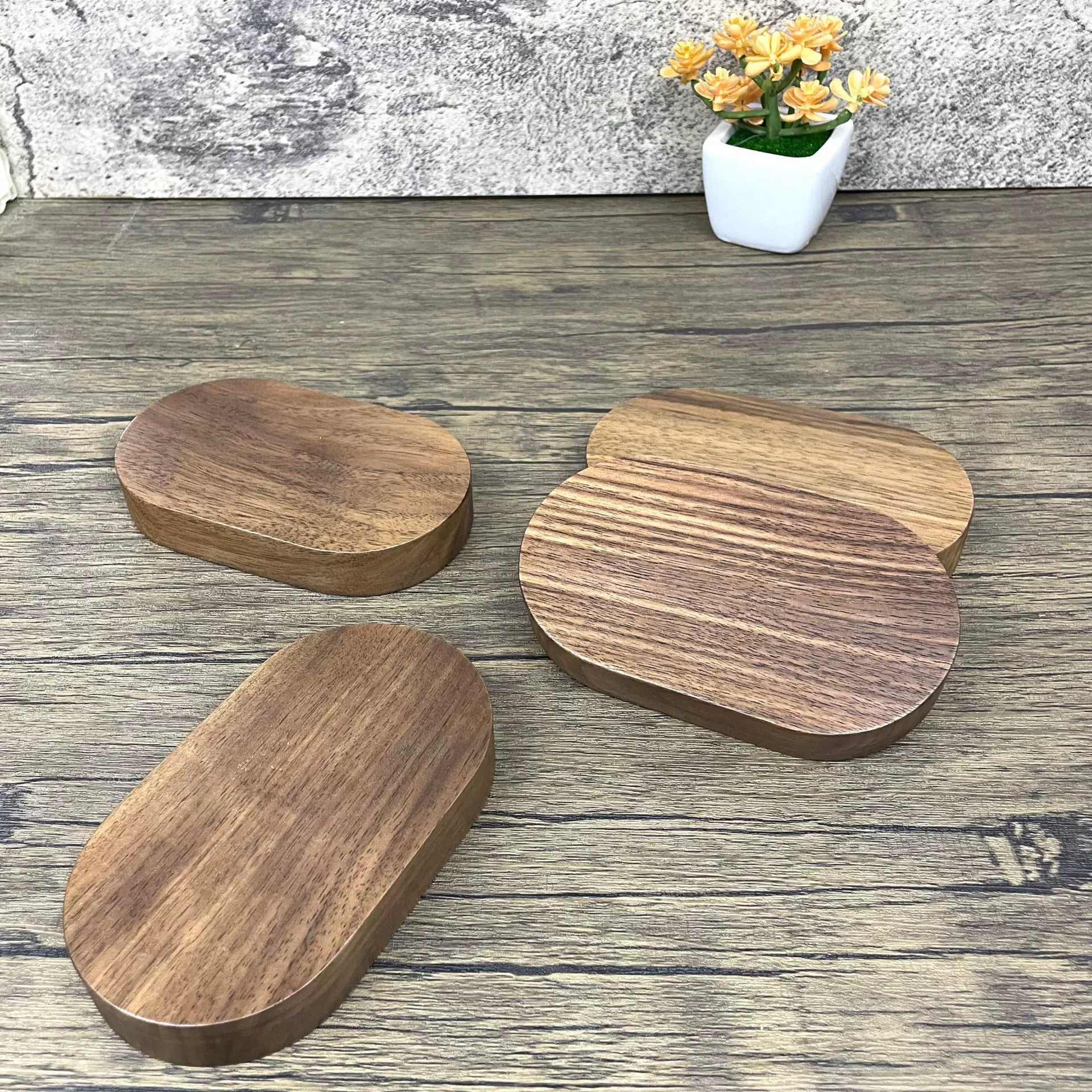 厂家定制实木底座灯饰底座胡桃木车载底座DIY木块实木工艺品