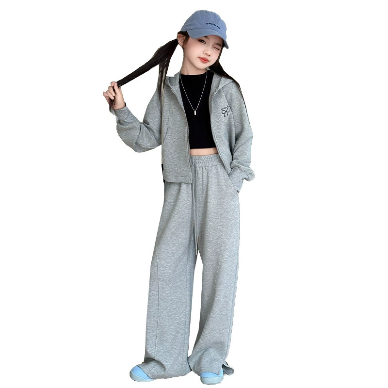 Осенний набор, куртка, брюки с бантом, корейский стиль, для подростков, oversize