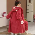 舒棉绒可爱黛西睡袍唐老鸭卡通连体睡衣珊瑚绒长毛绒加厚跨境浴袍