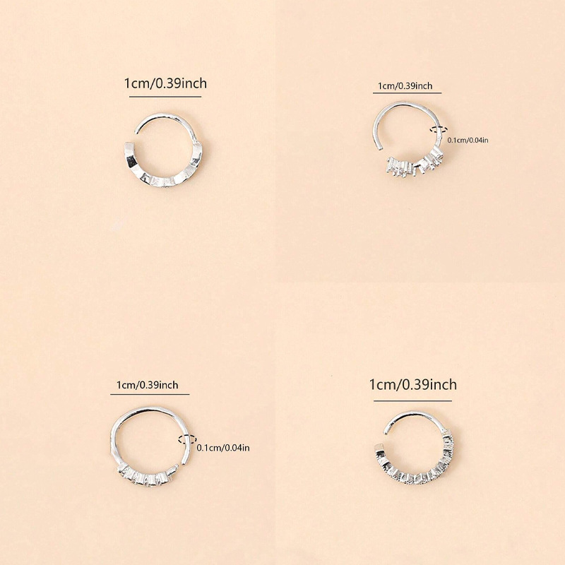 Grenzüberschreitender Verkaufsschlager: Glitzernder Diamant-Zirkon-Ohrstecker mit mehreren Elementen – modisches Nischendesign – Körperpiercing – Nasenring für heiße Mädchen_voghion.com