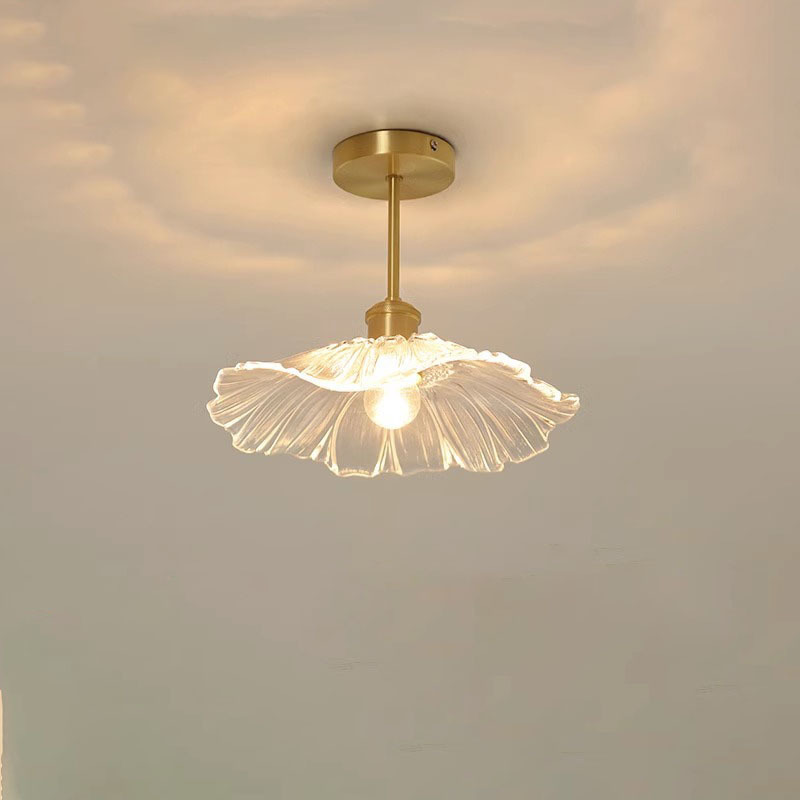 All-Copper French Glass Aisle Lamp Cloakroom Corridor Balcony Lamp Internet Celebrity Entrance Door Stair Ceiling Lamp