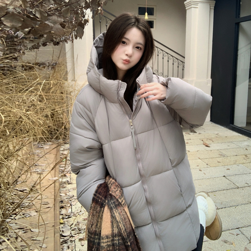 2025冬季新款棉衣棉服连帽时尚百搭洋气简约休闲厚面包服女士外套|undefined