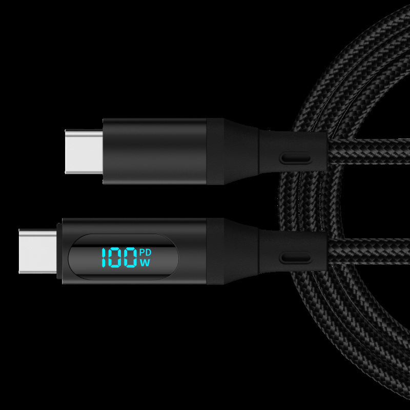 スマートデジタル表示PD100Wデータラインのダブルヘッドtype-c急速充電ラインはOPPOアップル15携帯電話充電ケーブルを適用する|undefined
