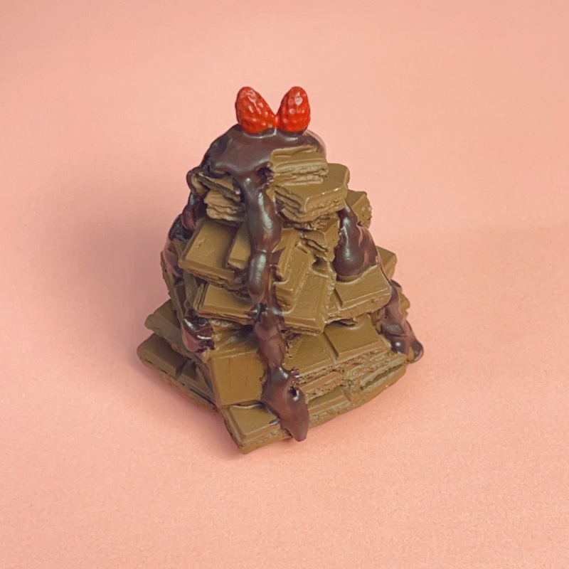 Creatividad de derechos de autor en línea gran tamaño de comida para jugar resina pegatinas de decoración para el hogar pegatinas de postre de pastel de simulación fábrica de stock