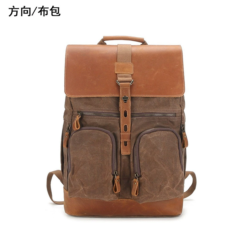 Retro capacious waterproof backpack for traveling