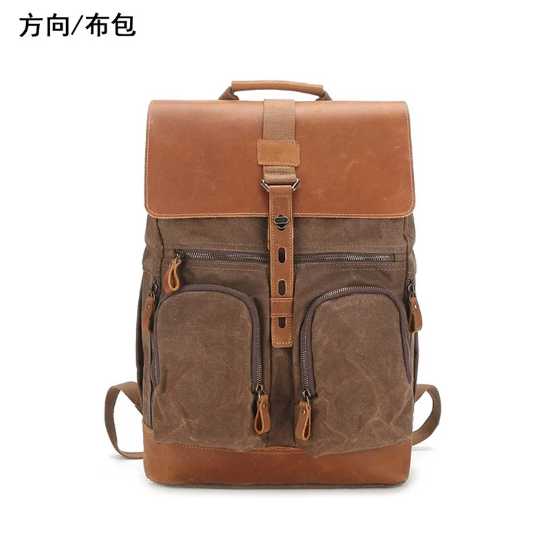 Retro capacious waterproof backpack for traveling