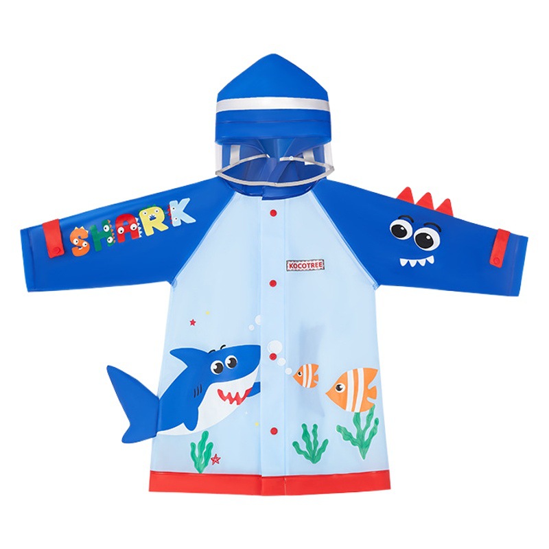 KK Tree Impermeable para niños Poncho impermeable para niños y niñas Ropa a prueba de lluvia Kindergarten Bebé con mochila traje de dinosaurio