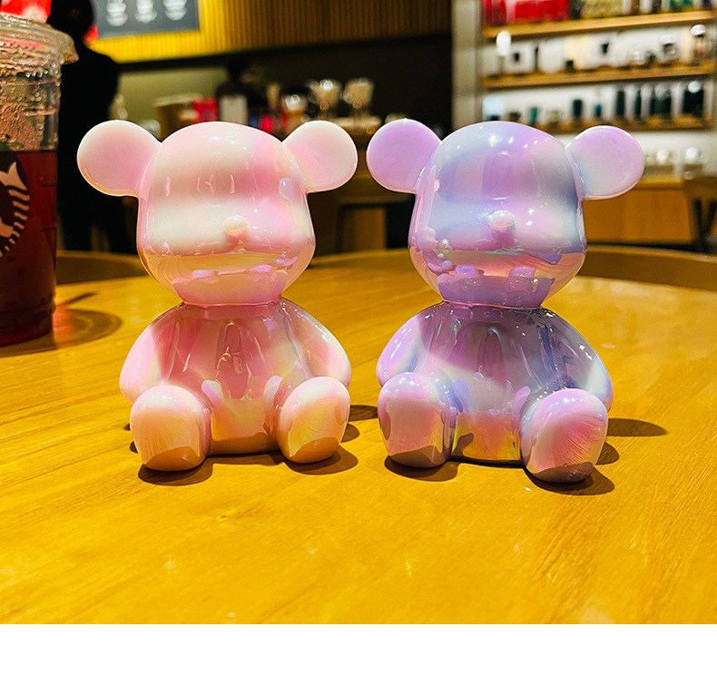 Electroplating bear desktop ornament Resin Doodle Bear – Yiwu Juntu undefined