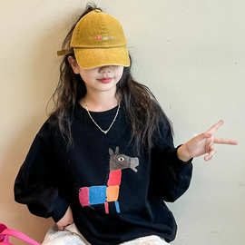 女童长袖t恤春装2026新款洋气女孩春季童装上衣儿童打底衫春秋款