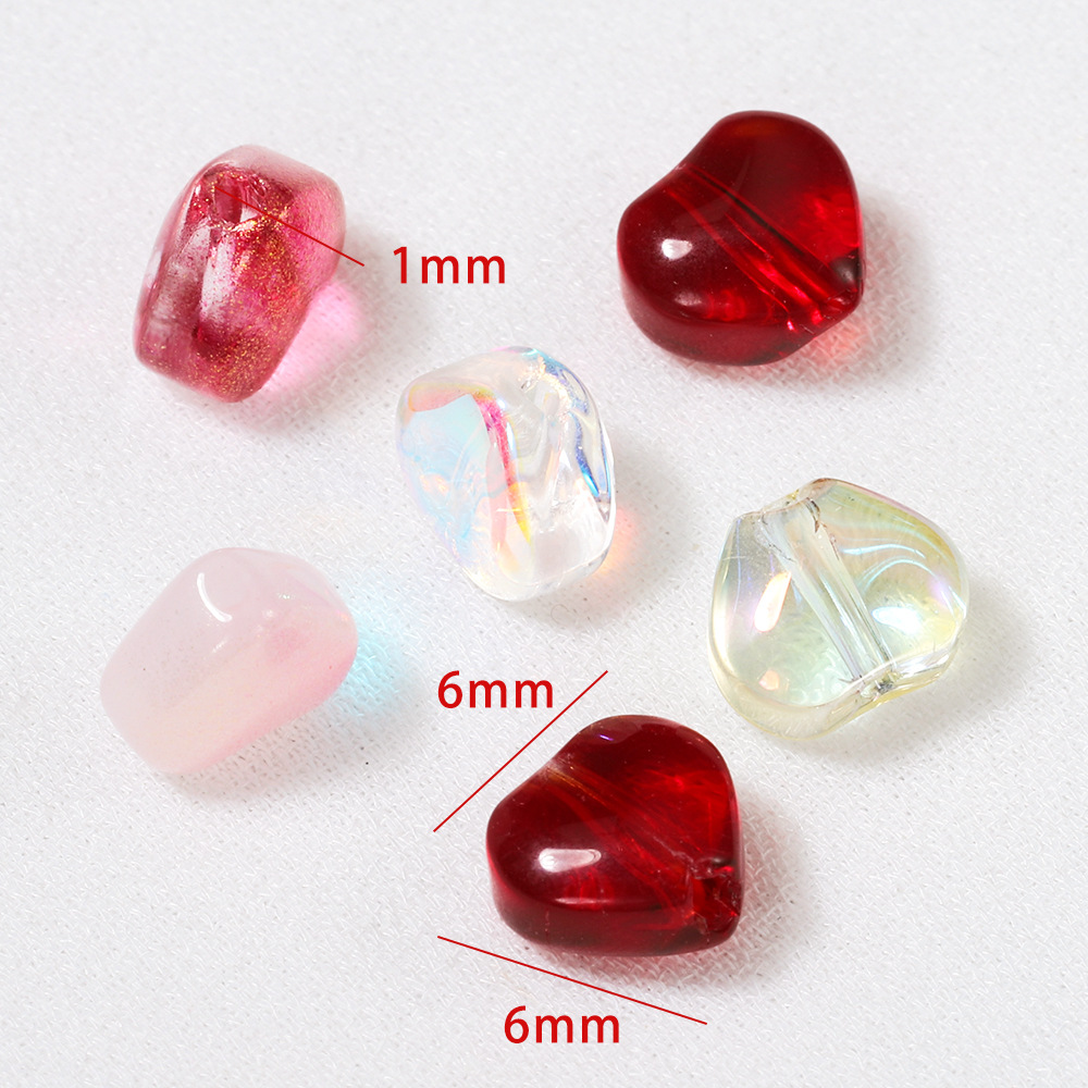 6g Weight Beads Jewelry Making Type Diameter 6 mm Jewelry Making Size DIY Jewelry Accessories Classification Hole 1~1.9mm Hole Size 20 PCS/Package Quantity Glass, glass Material Heart Shape Pattern Sweet Style 20 PCS/Package Diameter 6 Mm Hole 1~1.9mm Glass Glass Heart Shape DIY Jewelry Accessories Beads 1
