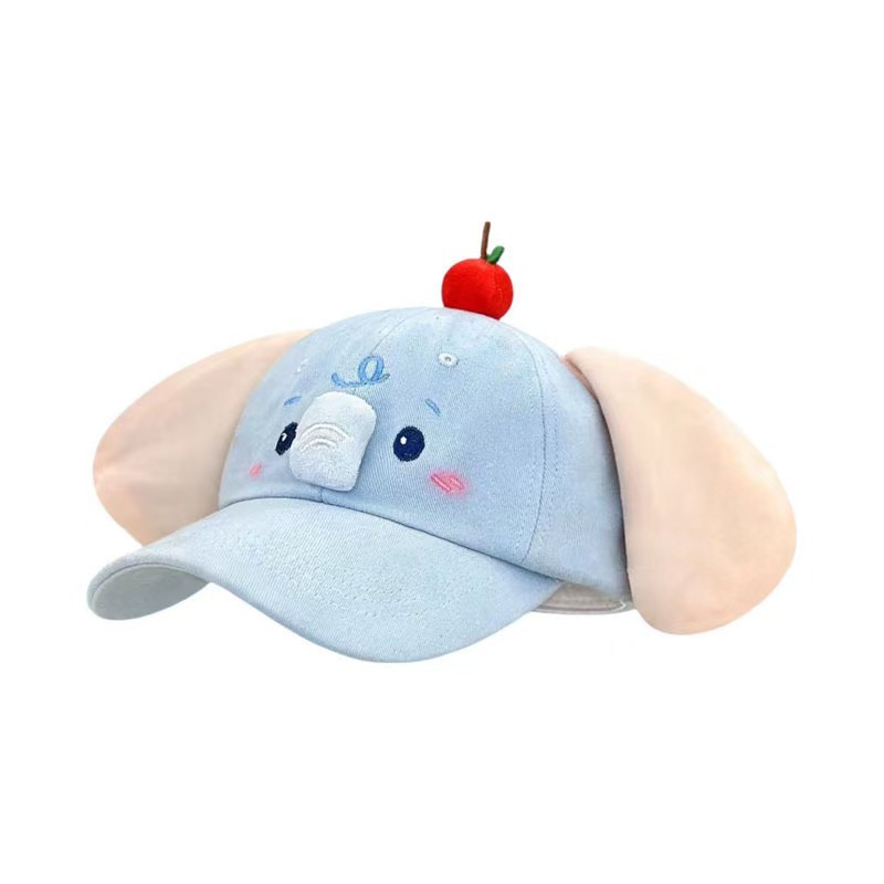 Nuevo estilo coreano lindo elefante de manzana bordado gorra de béisbol al aire libre protección solar gorra de boca de pato